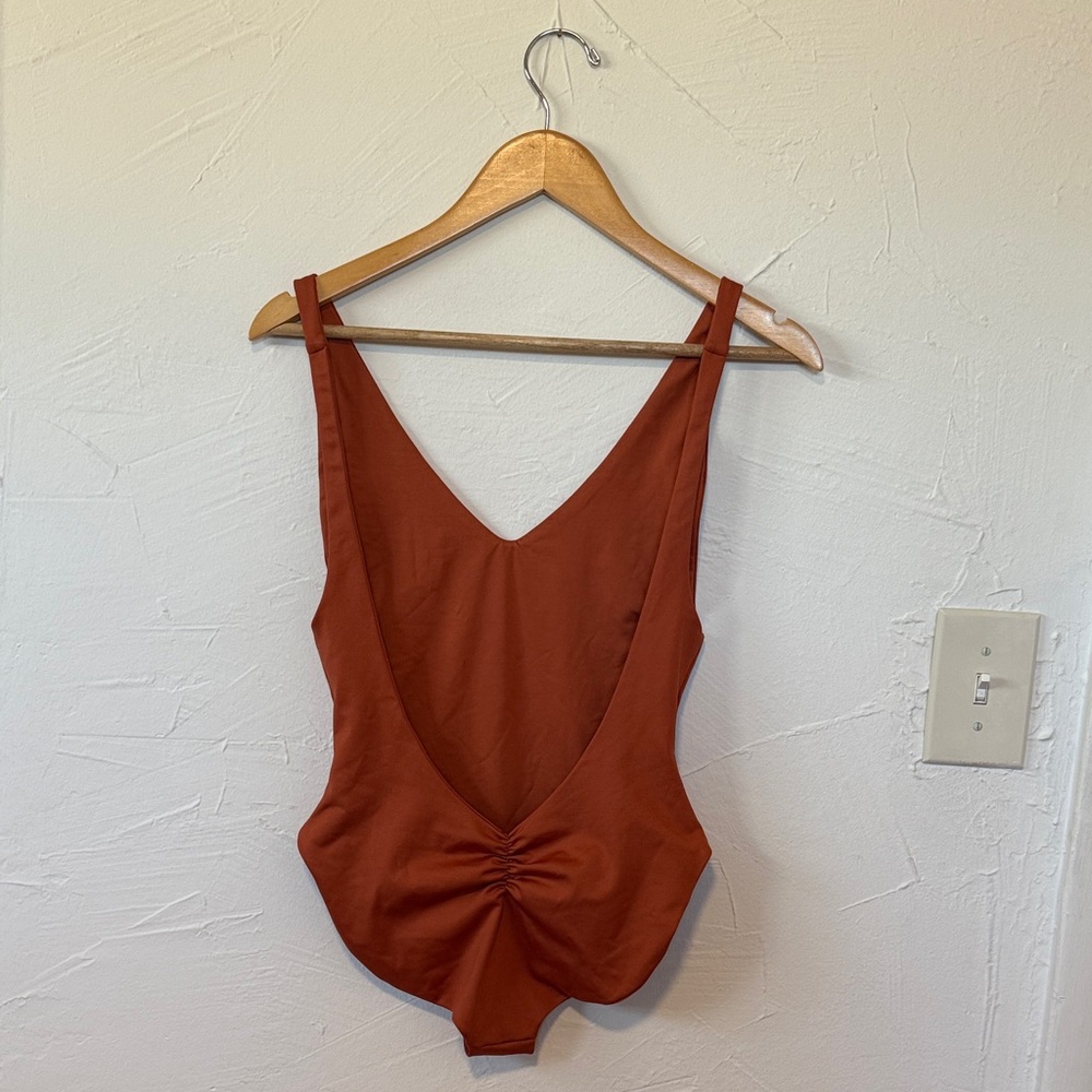 Women's Rust One-Piece Swimsuit - V-Neck Tank Style - Picture 2 of 2